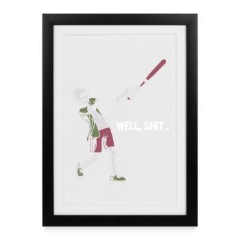Well Shit Skeleton Lost Baseball Halloween - Gerahmtes Poster (27 × 37 cm) - Schwarz - Vorne