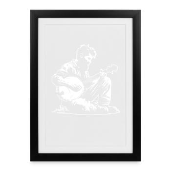 Banjospieler - Gerahmtes Poster (27 × 37 cm) - Schwarz - Vorne