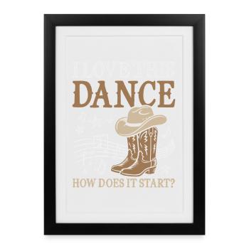 Line Dance Country Western Tanz - Gerahmtes Poster (27 × 37 cm) - Schwarz - Vorne