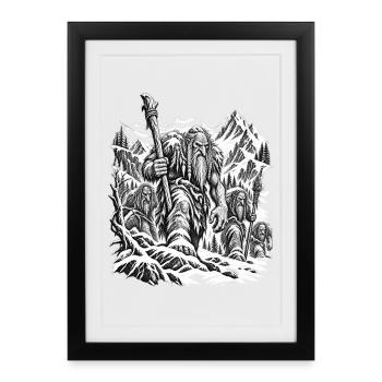 Bergtrolle – Unheimlicher Marsch - Gerahmtes Poster (27 × 37 cm) - Schwarz - Vorne