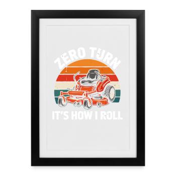 Zero Turn Mäher Für Landschaftsgärtner - Gerahmtes Poster (27 × 37 cm) - Schwarz - Vorne