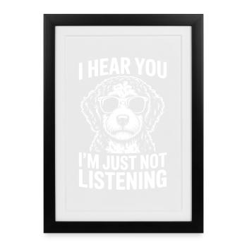 Bernedoodle Spruch Lustiges Bernedoodle Geschenk - Gerahmtes Poster (27 × 37 cm) - Schwarz - Vorne