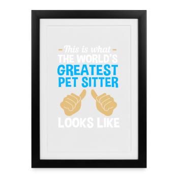 Haustier Sitter Haustiere Babysitter - Gerahmtes Poster (27 × 37 cm) - Schwarz - Vorne