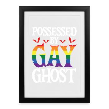 Possessed By Gay Witch Halloween Spooky Pride - Gerahmtes Poster (27 × 37 cm) - Schwarz - Vorne