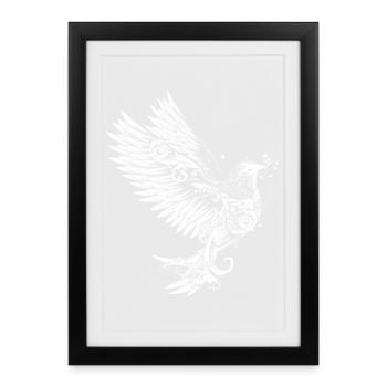 White Pigeon - Framed poster (27 × 37 cm) - black - Front