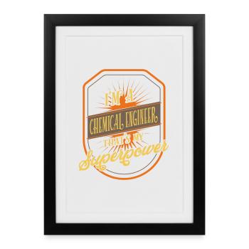 Ingénieur chimiste Génie chimique - Affiche encadrée (27 × 37 cm) - noir - Devant