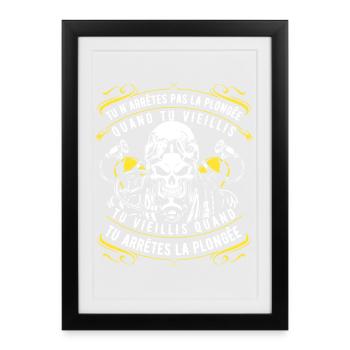 Tu n'arrêtes pas la plongée - Affiche encadrée (27 × 37 cm) - noir - Devant
