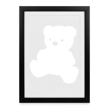 Un simple ours en peluche - Affiche encadrée (27 × 37 cm) - noir - Devant