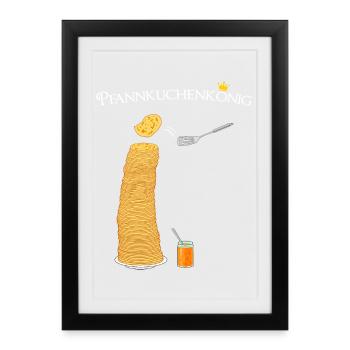 Pancakes, pancake king, hobby cook, cooking - Framed poster (27 × 37 cm) - black - Front
