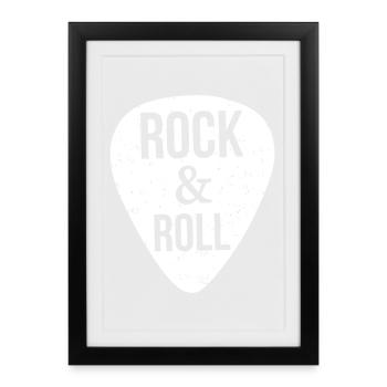 Rock and roll, médiator - Affiche encadrée (27 × 37 cm) - noir - Devant