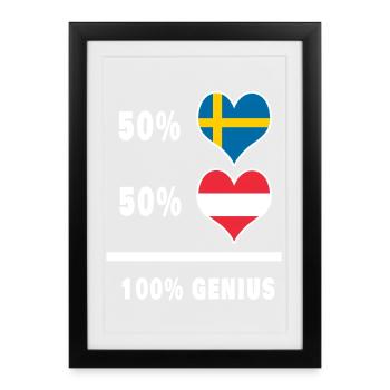 Ingenium/cadeau suédois et autrichien - Affiche encadrée (27 × 37 cm) - noir - Devant