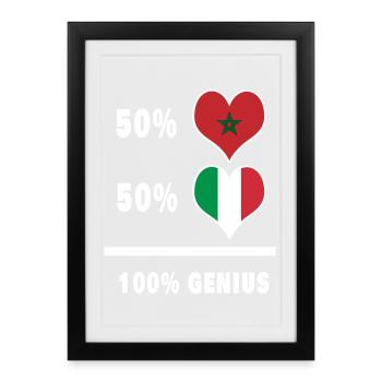 Italy and Morocco genius / Gift - Framed poster (27 × 37 cm) - black - Front
