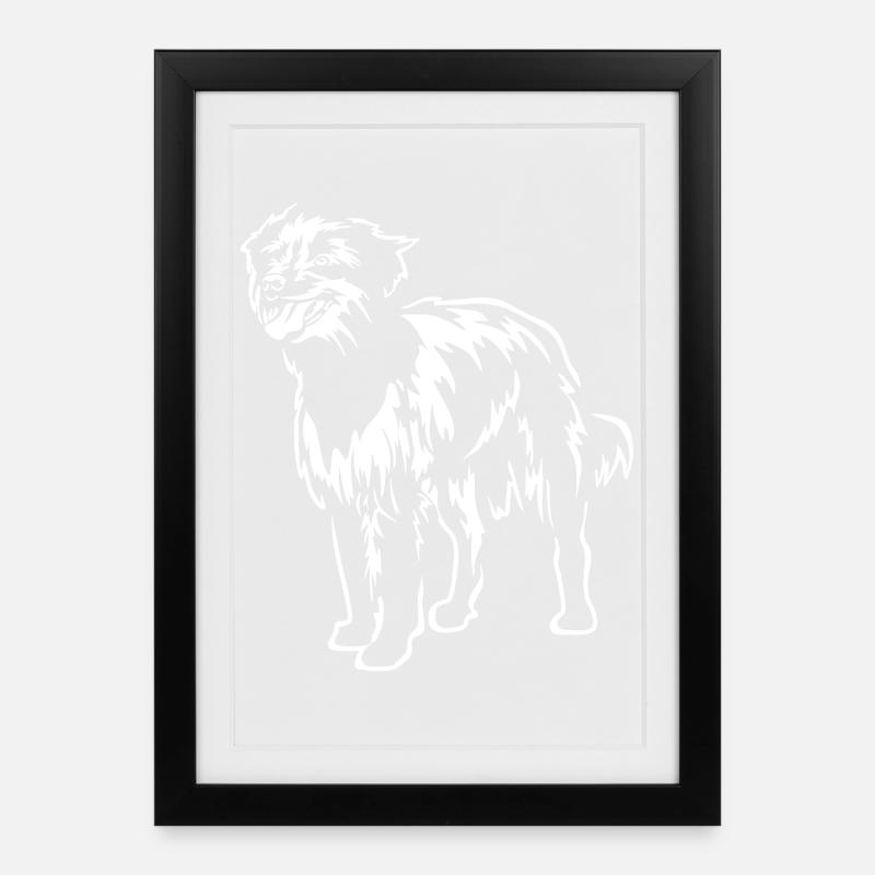 Berger des Pyreneés "Black Edition" - Gerahmtes Poster (27 × 37 cm) - Schwarz