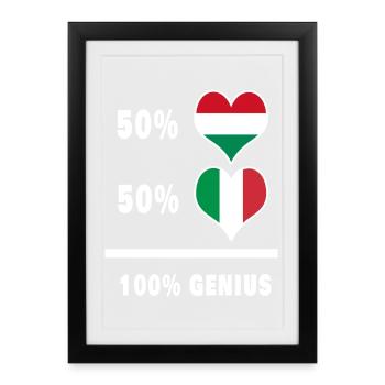 L'Italie et la Hongrie génie / actuelles - Affiche encadrée (27 × 37 cm) - noir - Devant