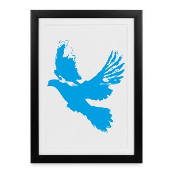 Colombe de la paix Conception de la colombe – symbole d’espoir - Affiche encadrée (27 × 37 cm) - noir - Devant