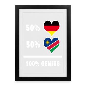 Germany and Namibia 100% Ingenious / Gift - Framed poster (27 × 37 cm) - black - Front