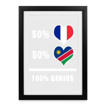 The France and Namibia genius / gift - Framed poster (27 × 37 cm) - black - Front