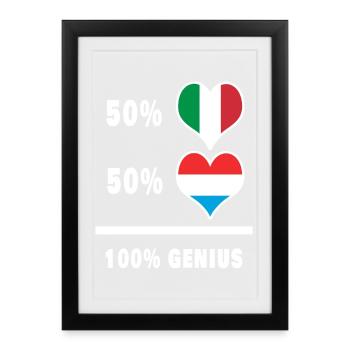 Brillant Italie et Luxembourg / Cadeau - Affiche encadrée (27 × 37 cm) - noir - Devant