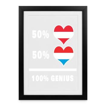 Autriche et Luxembourg brillant / Cadeau - Affiche encadrée (27 × 37 cm) - noir - Devant