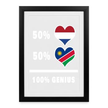 Namibia and the Netherlands Genius / Gift - Framed poster (27 × 37 cm) - black - Front