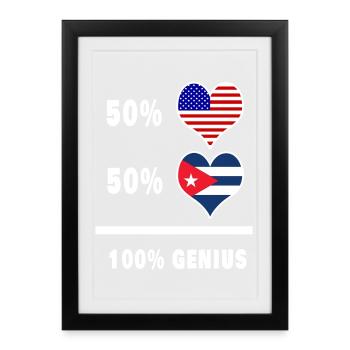 Design de drapeau impressionnant des États-Unis et - Affiche encadrée (27 × 37 cm) - noir - Devant