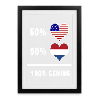 USA and The Netherlands ingenious flag design - Framed poster (27 × 37 cm) - black - Front