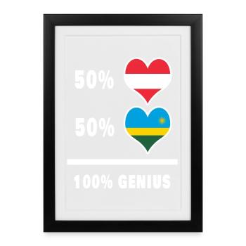 L’Autriche et le Rwanda brillants / Cadeau - Affiche encadrée (27 × 37 cm) - noir - Devant