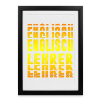 Conception de professeur d’anglais - Affiche encadrée (27 × 37 cm) - noir - Devant