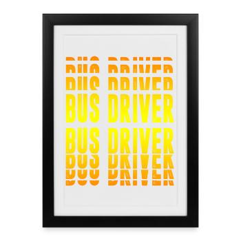 Conception de conducteurs de bus - Affiche encadrée (27 × 37 cm) - noir - Devant