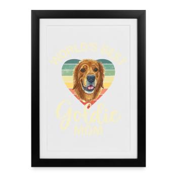 Chien Golden Retriever - Affiche encadrée (27 × 37 cm) - noir - Devant