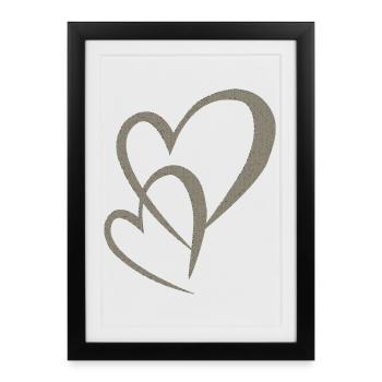 Tissu double du cœur - Affiche encadrée (27 × 37 cm) - noir - Devant