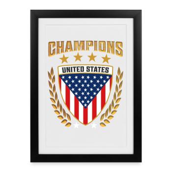 Title USA Champions Design Gear ameriacan sports - Framed poster (27 × 37 cm) - black - Front