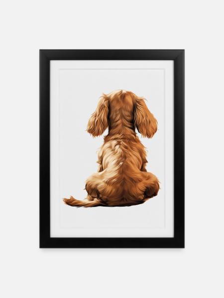Cocker Spaniel - Gerahmtes Poster (27 × 37 cm) - Schwarz