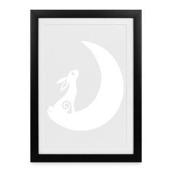 A rabbit on the moon - Framed poster (27 × 37 cm) - black - Front