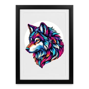 Loup - Affiche encadrée (27 × 37 cm) - noir - Devant