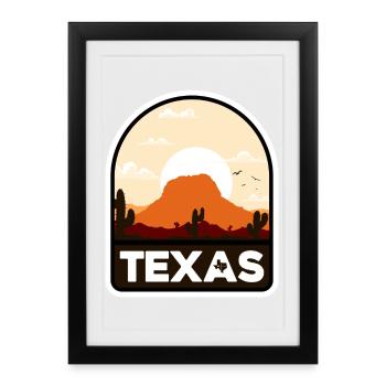 Texas Desert Sunset Crest - Framed poster (27 × 37 cm) - black - Front