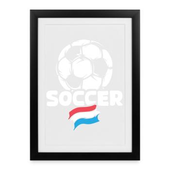 Niederlande Soccer Ball Flagge Fußballteam icon - Gerahmtes Poster (27 × 37 cm) - Schwarz - Vorne