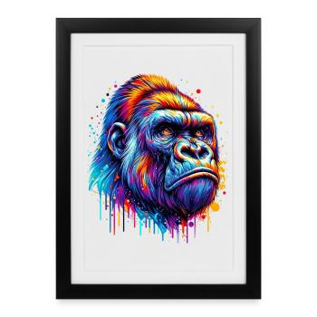 Gorille - Affiche encadrée (27 × 37 cm) - noir - Devant