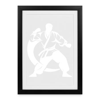 Karateka Drawing - Framed poster (27 × 37 cm) - black - Front