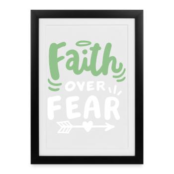 Christlicher Glaube Bibel Zitat - Gerahmtes Poster (27 × 37 cm) - Schwarz - Vorne