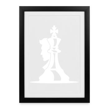 Chess Player Drawing - Framed poster (27 × 37 cm) - black - Front