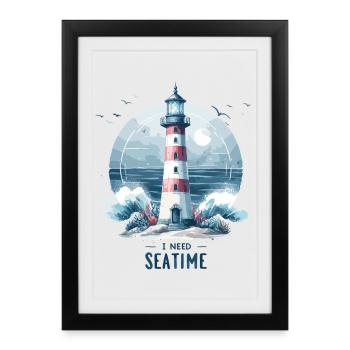 I Need Sea Time Gift - Framed poster (27 × 37 cm) - black - Front