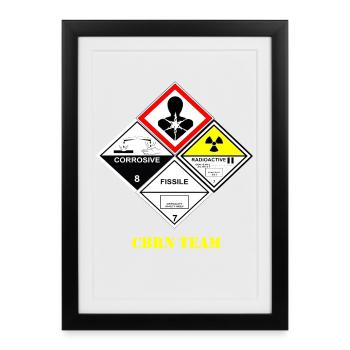 Symboles de danger d’équipe CBRN - Affiche encadrée (27 × 37 cm) - noir - Devant