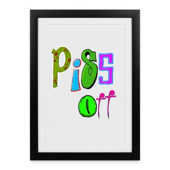 Hau ab - Gerahmtes Poster (27 × 37 cm) - Schwarz - Vorne