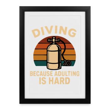 Diving Escape – Quand l’âge adulte est ennuyeux - Affiche encadrée (27 × 37 cm) - noir - Devant
