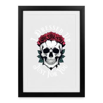 romantic gloomy skull - Framed poster (27 × 37 cm) - black - Front