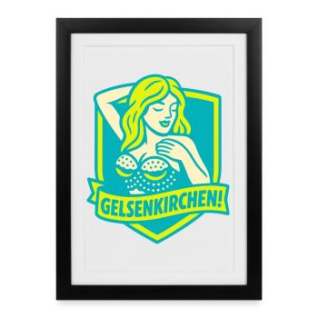 Gelsenkirchen Superstar - Affiche encadrée (27 × 37 cm) - noir - Devant