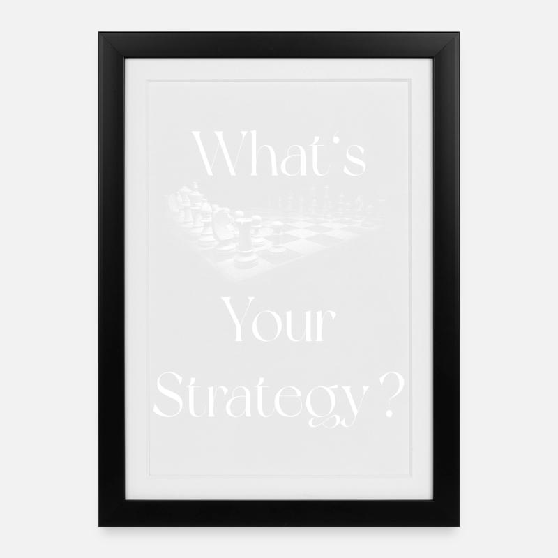 Game Chess Checkerboard Crazy King Queen Strategy Quote - Framed poster (27 × 37 cm) - black