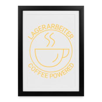 Warehouse Worker Coffee Powered - Framed poster (27 × 37 cm) - black - Front
