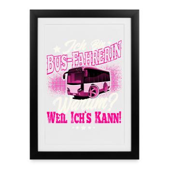 bus driver - Framed poster (27 × 37 cm) - black - Front